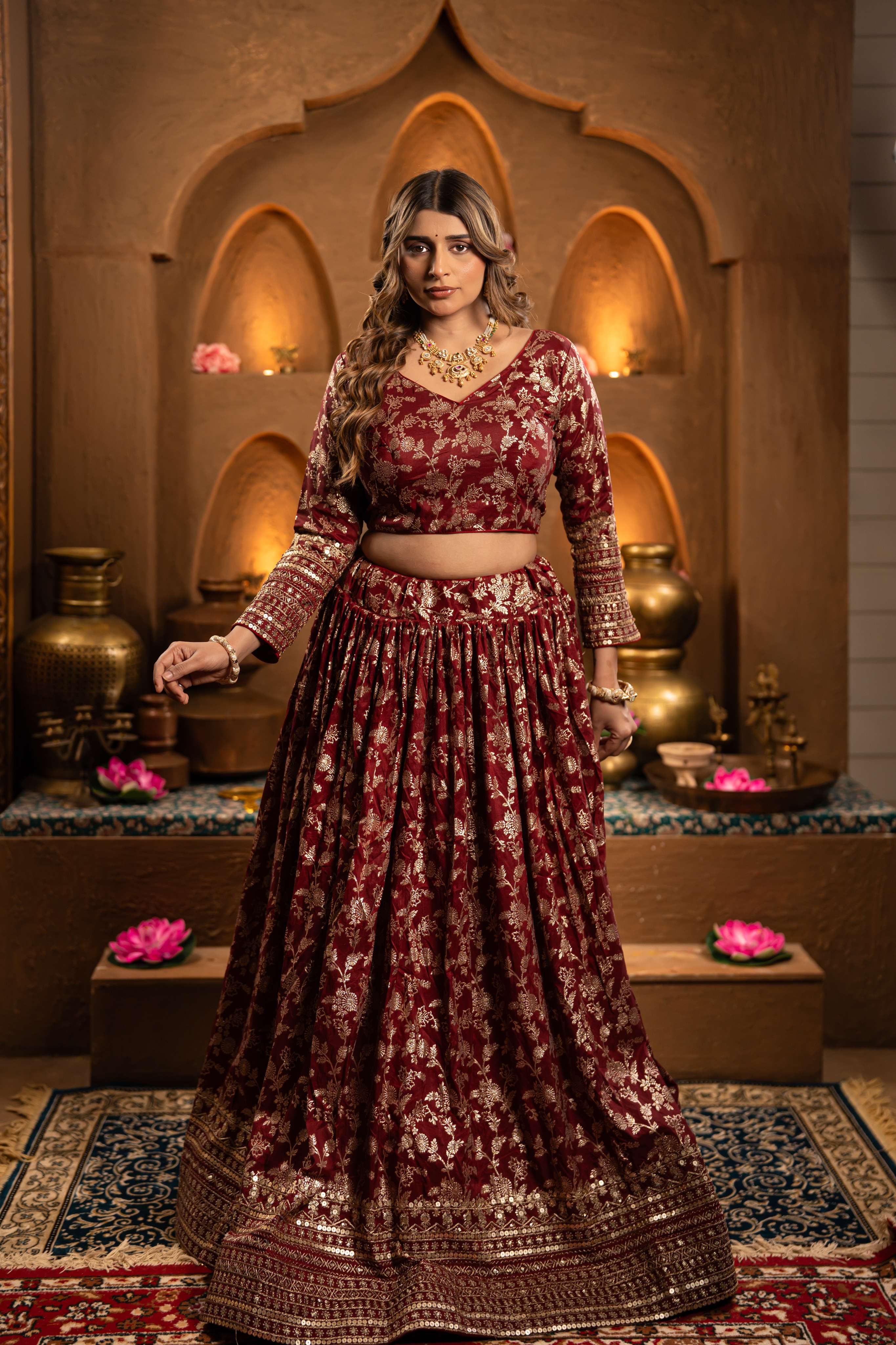 Royal Maroon Lehenga