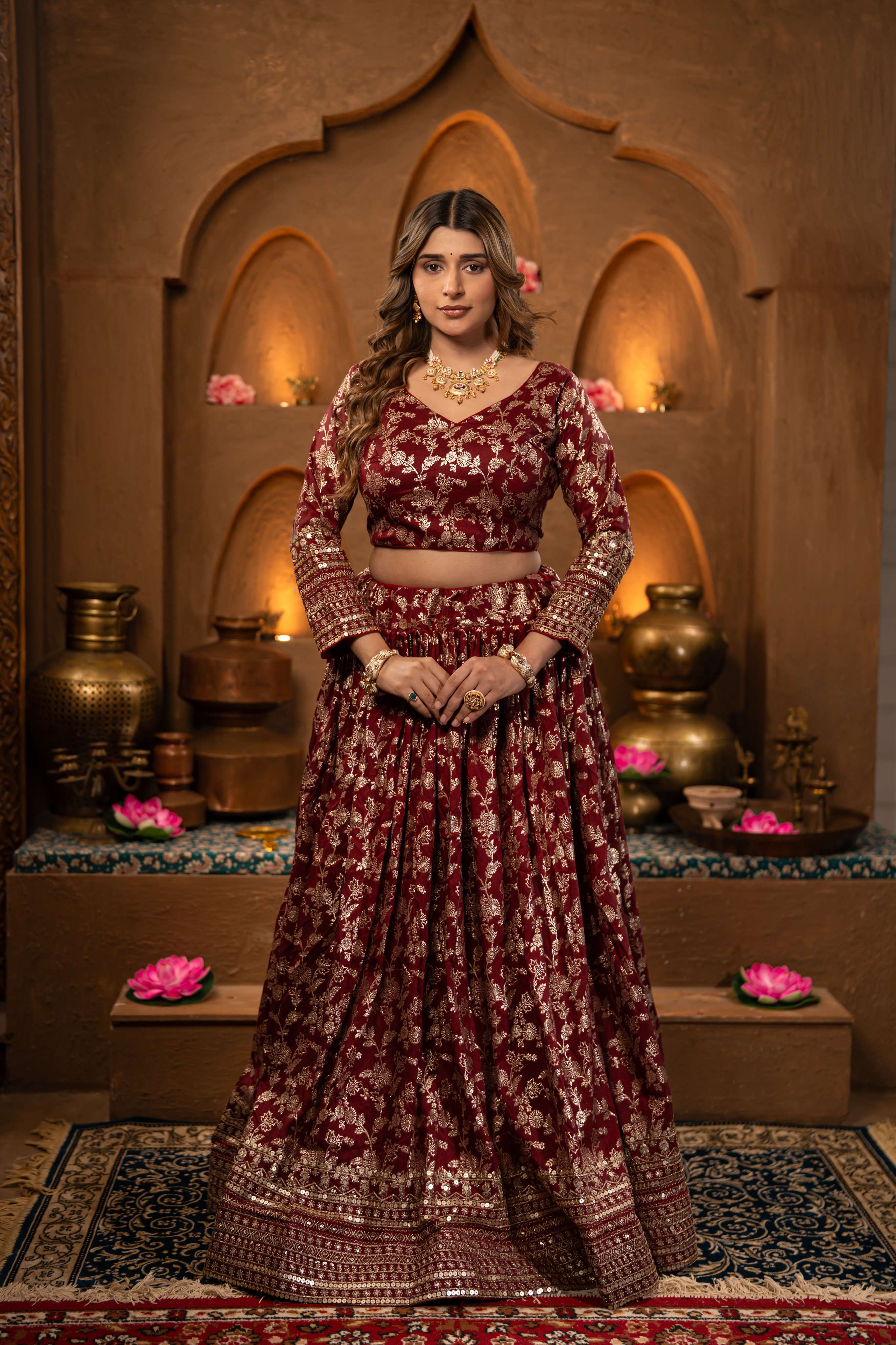 Royal Maroon Lehenga