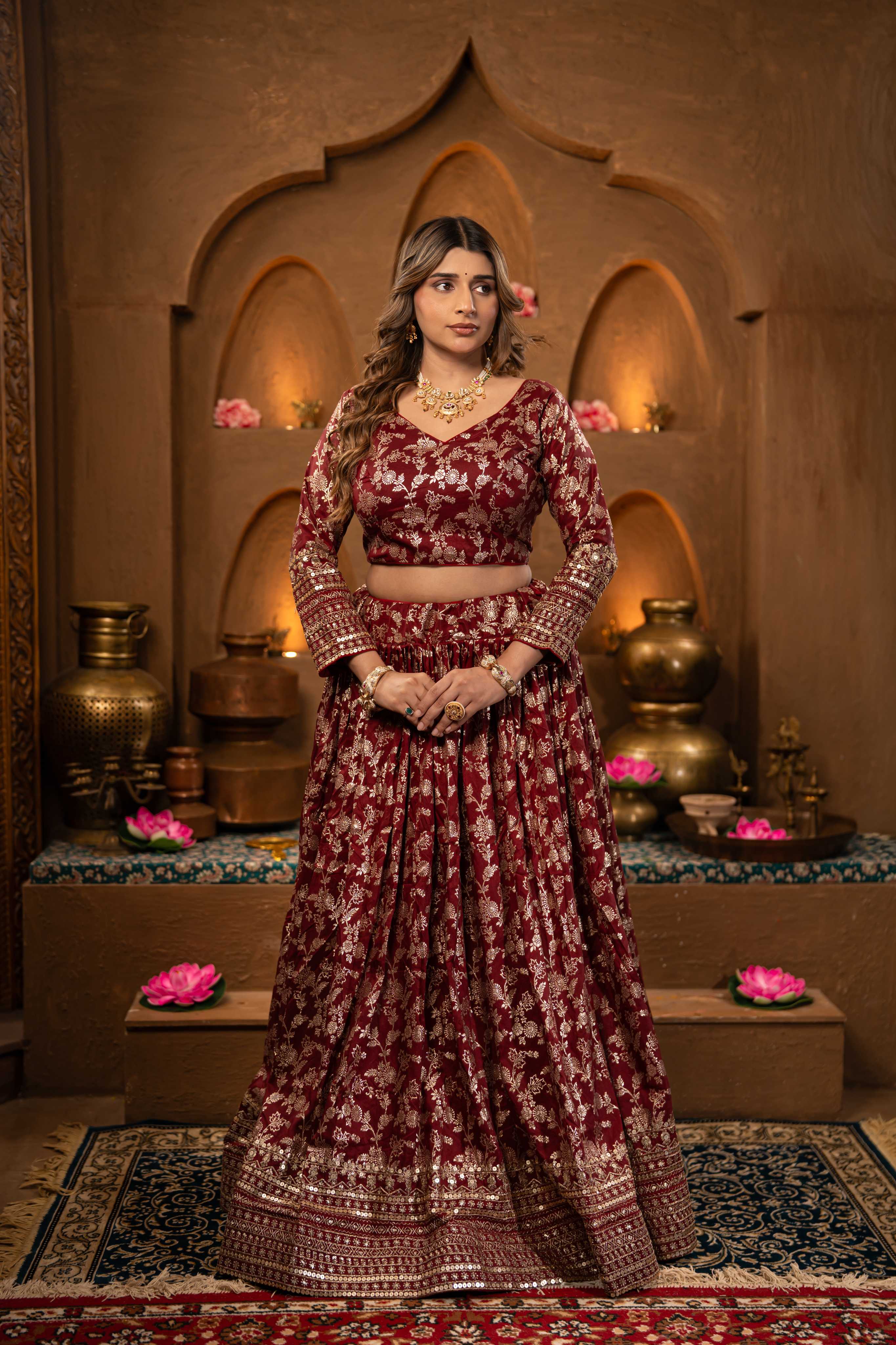 Royal Maroon Lehenga